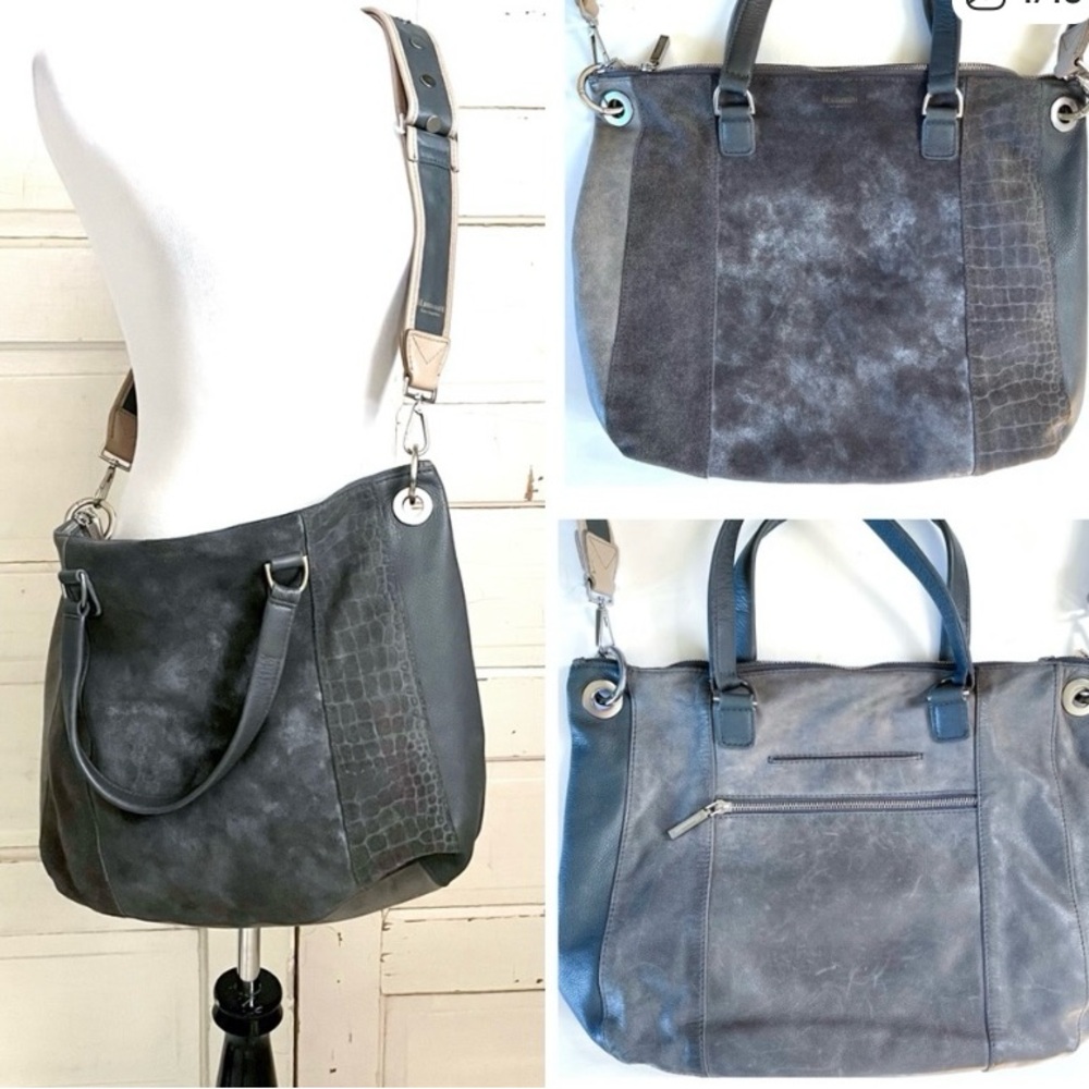 Hammitt Leather Suede Large Convertible Tote Crossbody Bag